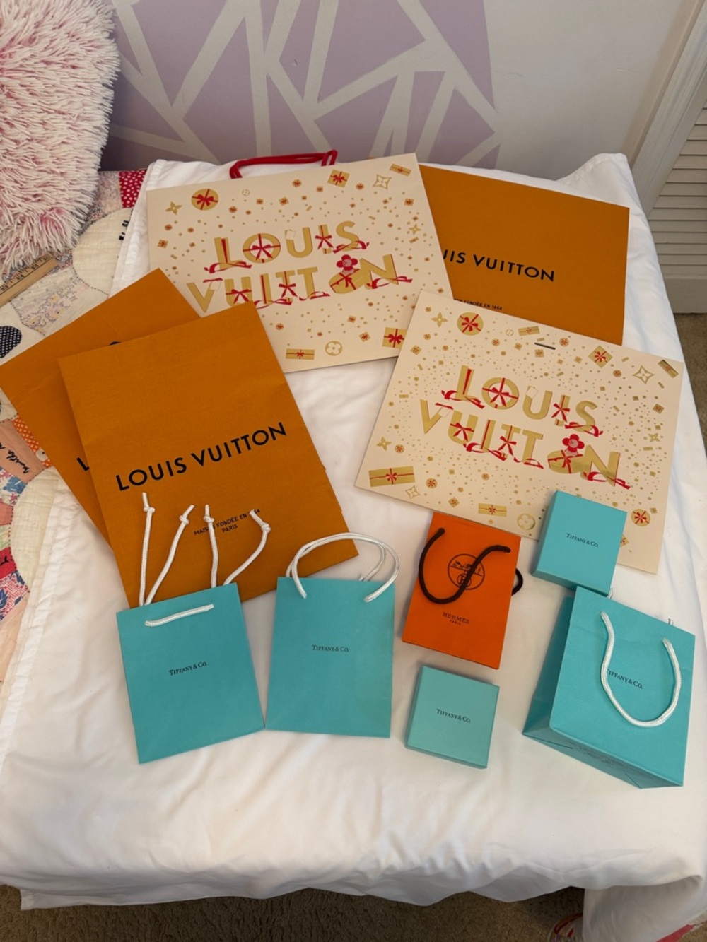 Luxury Mixed-Brand Gift Bag Set - Louis Vuitton & Tiffany & Co.